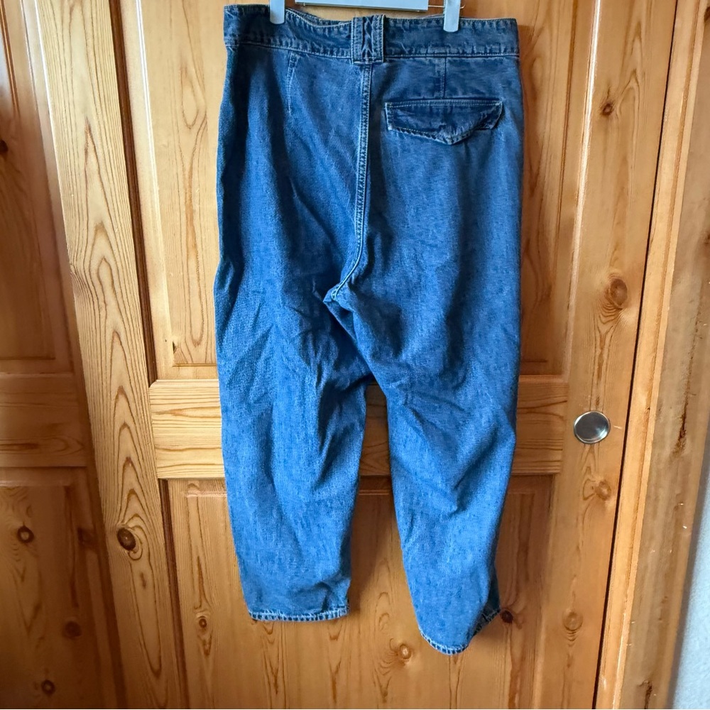 M Jeans Maurices Barrel Leg High Rise Distressed Denim Size 16 Short 35 x 27 - Picture 7 of 15